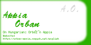 appia orban business card